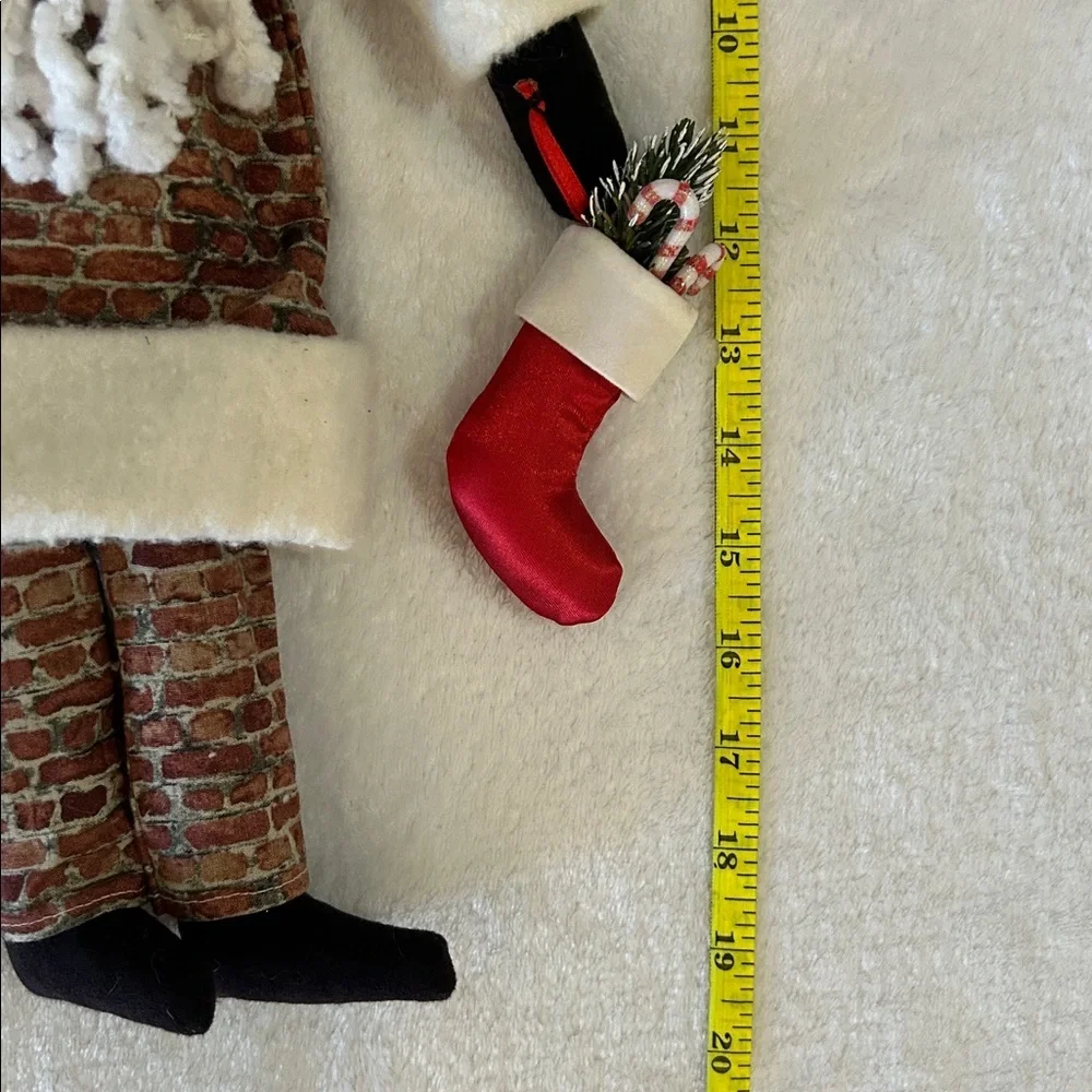 Festive Santa Claus Plush with Wreath and Stocking